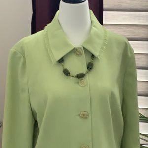 Women’s two piece pant suit with necklace